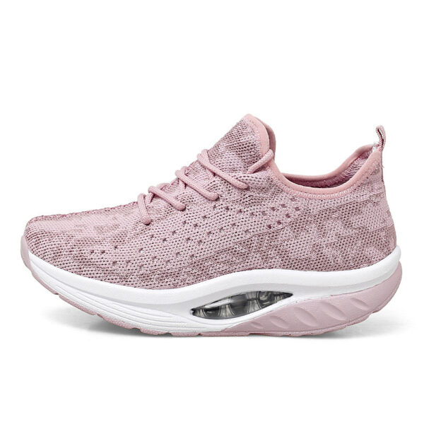 Flying Woven Air Cushion Sneakers Fitness Mom Shoes Mesh Breathable Women's Shoes - Image 4
