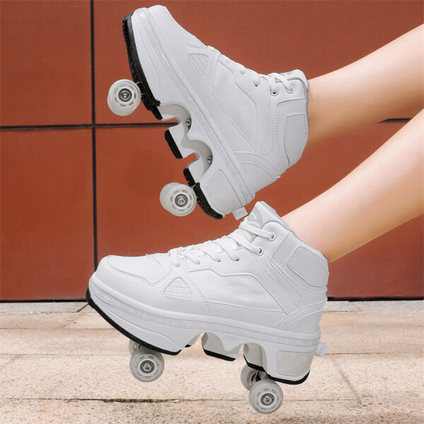 Boys And Girls Double Wheel Row Sneakers Can Be Put Away - Image 2