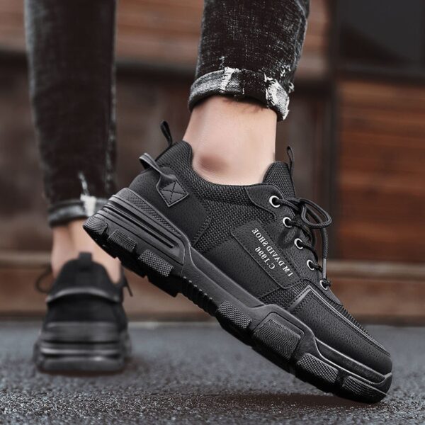 Breathable, Wear-resistant, Deodorant Mesh Sports Pure Black Shoes - Image 2