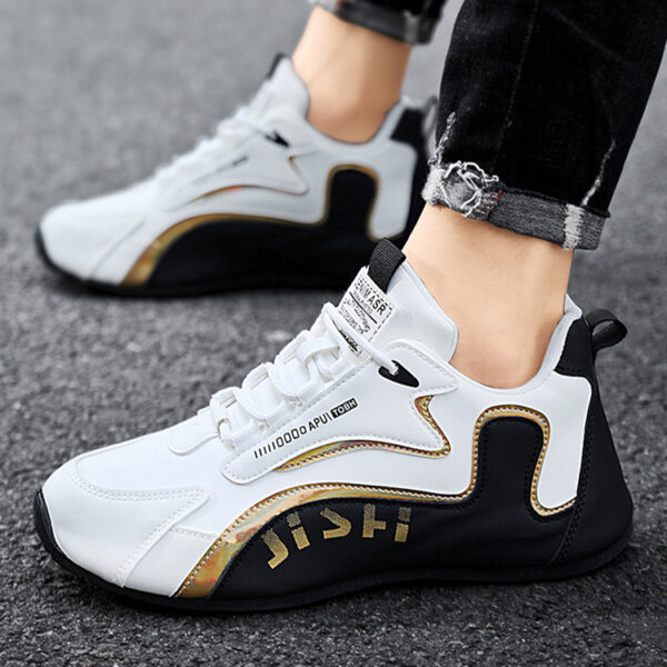 Fashion Colorblock Lace-up Sneakers For Men Breathable Low-top Dad Shoes Running Walking Sports Shoes - Image 2