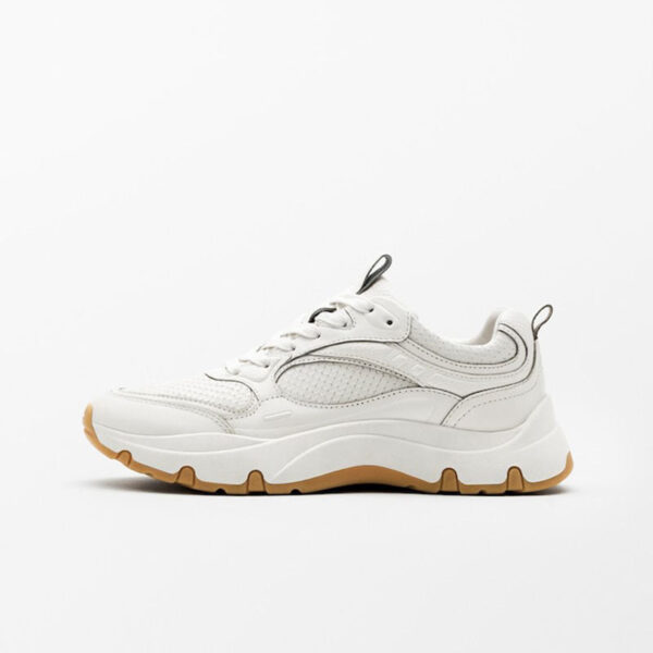 Women's First Layer Cowhide Casual Round Toe Sneakers With Thick Sole - Image 2