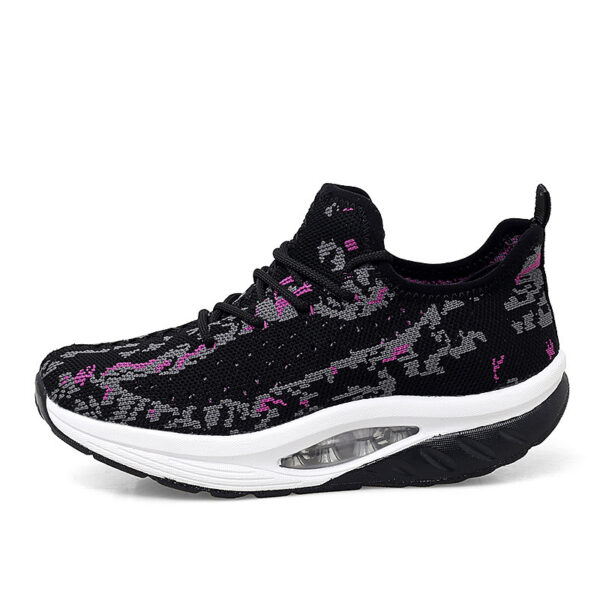 Flying Woven Air Cushion Sneakers Fitness Mom Shoes Mesh Breathable Women's Shoes - Image 5