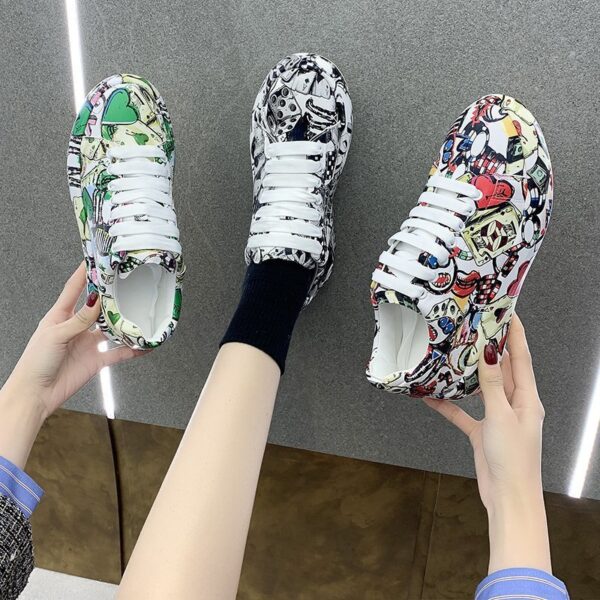 Women's Fashion Platform Casual Shoes Painted Sneakers - Image 10