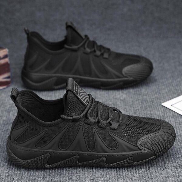 Breathable Mesh Sports Shoes Casual Lace-up Sneakers Men Non-slip Shoes - Image 7