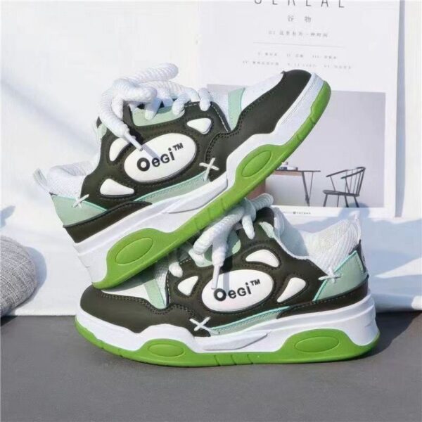 Women's Fashionable Round Toe Muffin Bottom Mid Heel Sneakers - Image 5