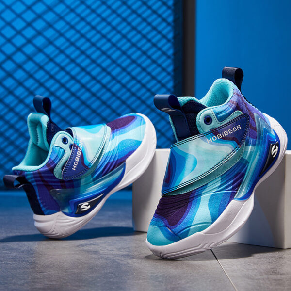 Leather Surface, Children's Breathable Lightweight Basketball Shoes, Casual Running Shoes - Image 5