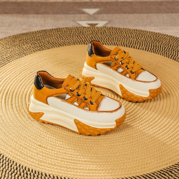 Women's Fashion Retro Versatile Thick-soled Hollow Sneakers - Image 2