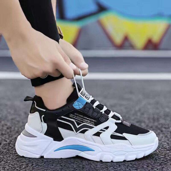 All-match Platform Running Sneakers All Black - Image 2