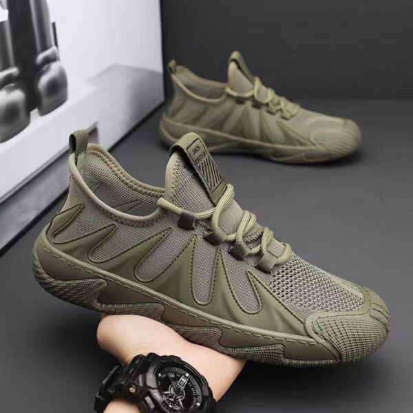 Breathable Mesh Sports Shoes Casual Lace-up Sneakers Men Non-slip Shoes - Image 6