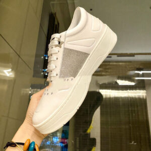 Pearl Sequin Lace-up Sports Casual Shoes Platform Casual White Shoes