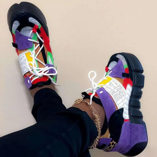 Sports style flat-bottom lace-up casual shoes shoes - Image 5