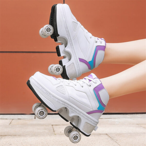 Boys And Girls Double Wheel Row Sneakers Can Be Put Away - Image 3