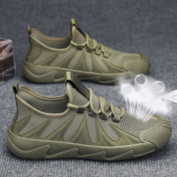 Breathable Mesh Sports Shoes Casual Lace-up Sneakers Men Non-slip Shoes - Image 9