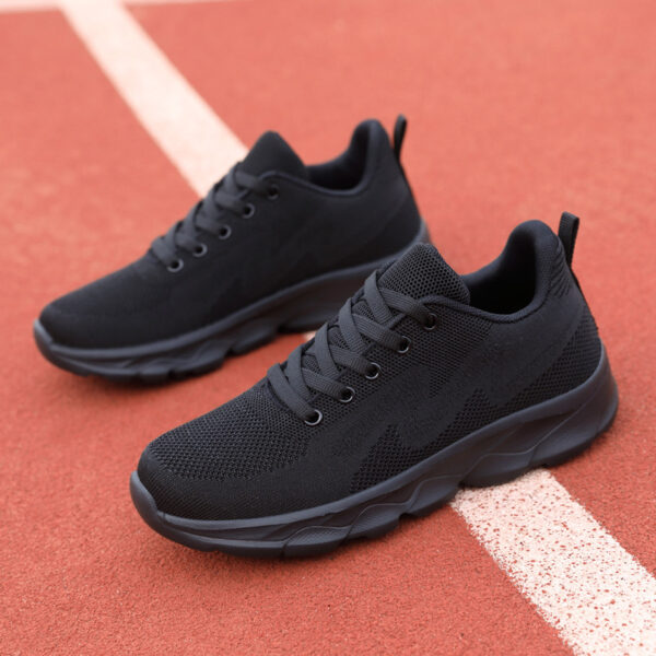 All Black Sneaker Women's Lightweight Mesh Breathable Casual Soft Bottom Running Shoes - Image 4