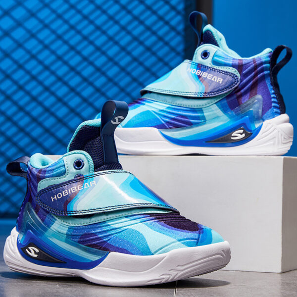 Leather Surface, Children's Breathable Lightweight Basketball Shoes, Casual Running Shoes - Image 3