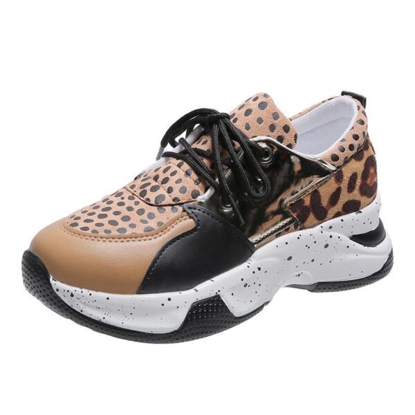 Leopard Print Sneakers Women Lace Up Walking Running Sports Shoes - Image 10