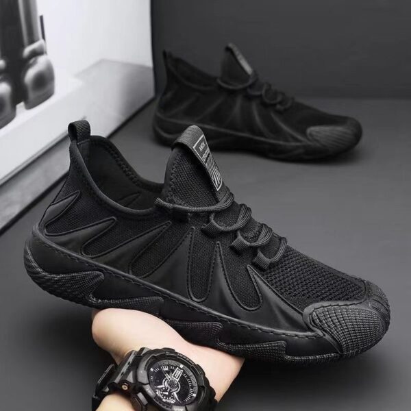 Breathable Mesh Sports Shoes Casual Lace-up Sneakers Men Non-slip Shoes - Image 4