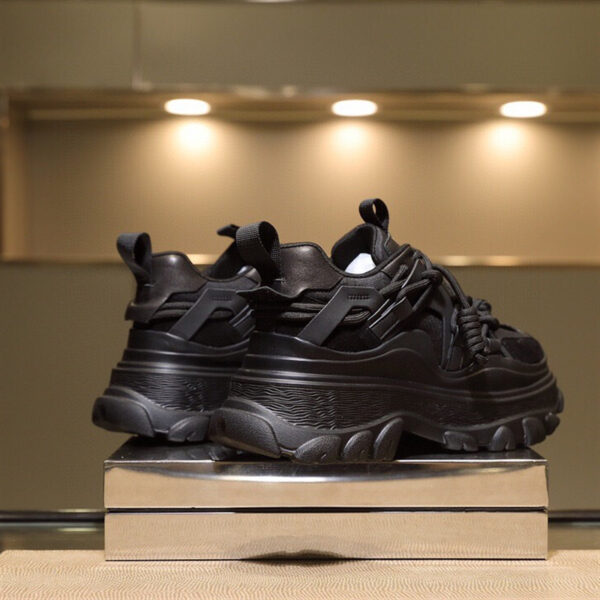 Women's Fashion Casual Leather Lace-up Platform Sneakers - Image 7