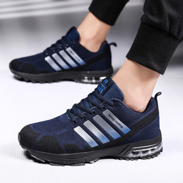 Breathable Men's Casual Shoes Flying Woven Foreign Trade Air Cushion Fitness Sports Running Shoes - Image 4