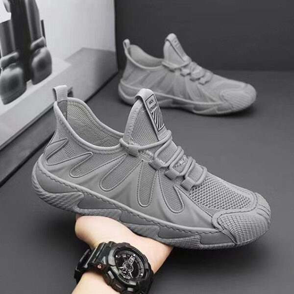 Breathable Mesh Sports Shoes Casual Lace-up Sneakers Men Non-slip Shoes - Image 5