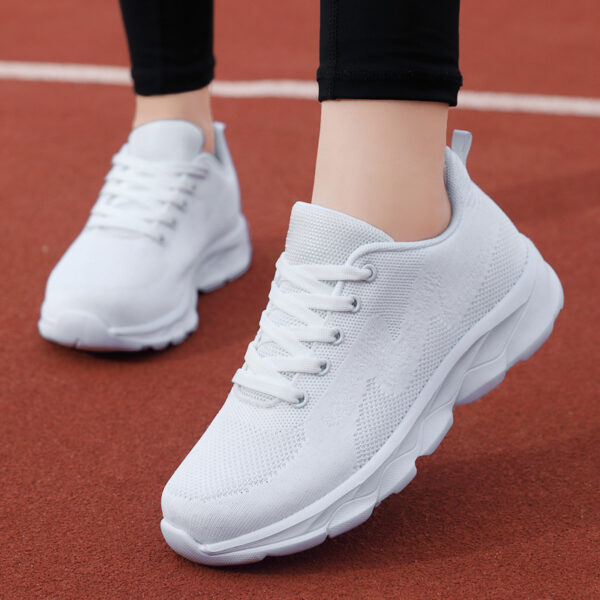 All Black Sneaker Women's Lightweight Mesh Breathable Casual Soft Bottom Running Shoes - Image 3