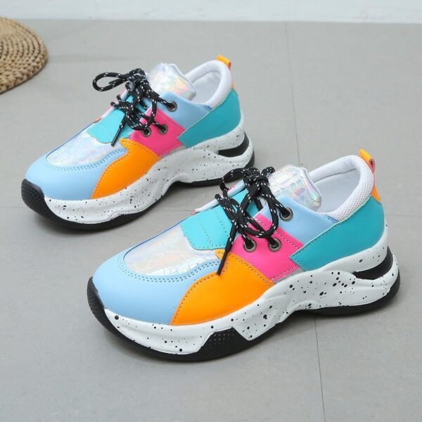 Leopard Print Sneakers Women Lace Up Walking Running Sports Shoes - Image 7