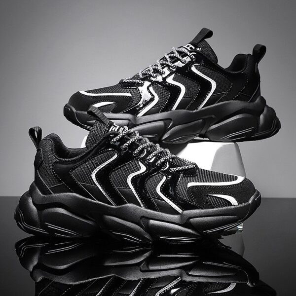 All-match Casual Sports Running Black Increased Mesh Tide Shoes - Image 3