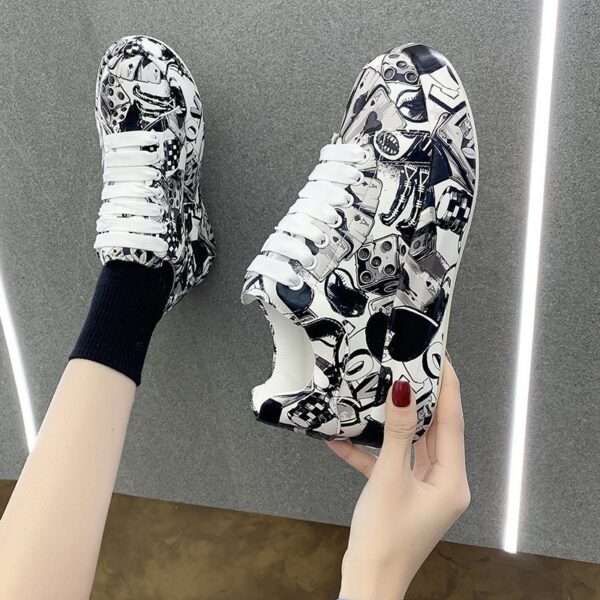 Women's Fashion Platform Casual Shoes Painted Sneakers - Image 9