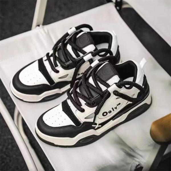 Women's Fashionable Round Toe Muffin Bottom Mid Heel Sneakers - Image 2