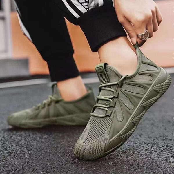 Breathable Mesh Sports Shoes Casual Lace-up Sneakers Men Non-slip Shoes - Image 2