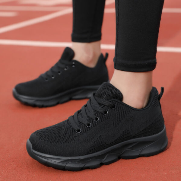 All Black Sneaker Women's Lightweight Mesh Breathable Casual Soft Bottom Running Shoes - Image 7
