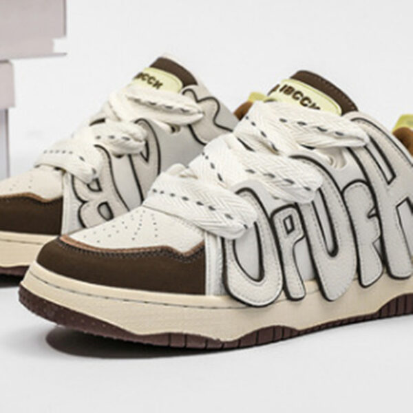 Men's And Women's Casual Sports Thick Bottom Alphabet Retro Sneakers - Image 2