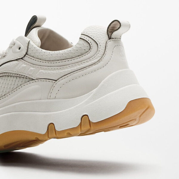 Women's First Layer Cowhide Casual Round Toe Sneakers With Thick Sole - Image 4