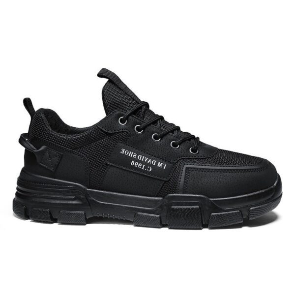 Breathable, Wear-resistant, Deodorant Mesh Sports Pure Black Shoes - Image 5