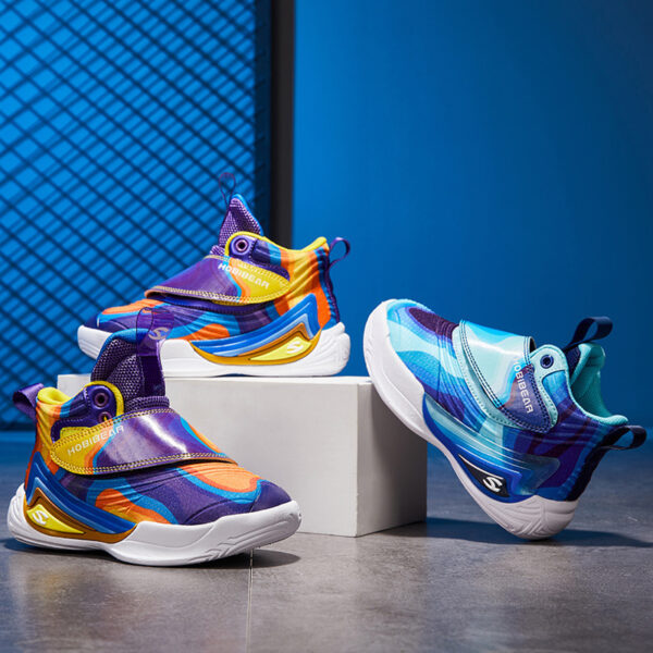 Leather Surface, Children's Breathable Lightweight Basketball Shoes, Casual Running Shoes - Image 4