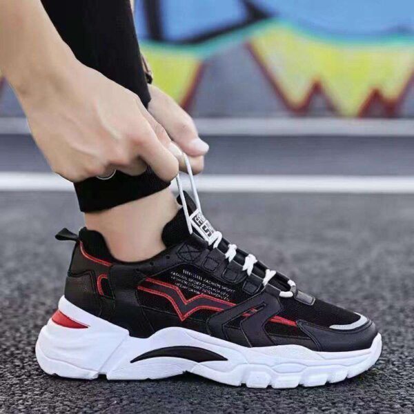 All-match Platform Running Sneakers All Black - Image 5
