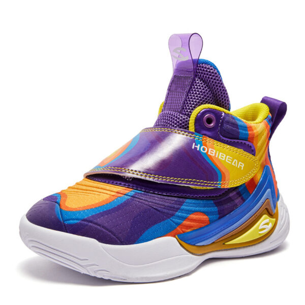 Leather Surface, Children's Breathable Lightweight Basketball Shoes, Casual Running Shoes - Image 2