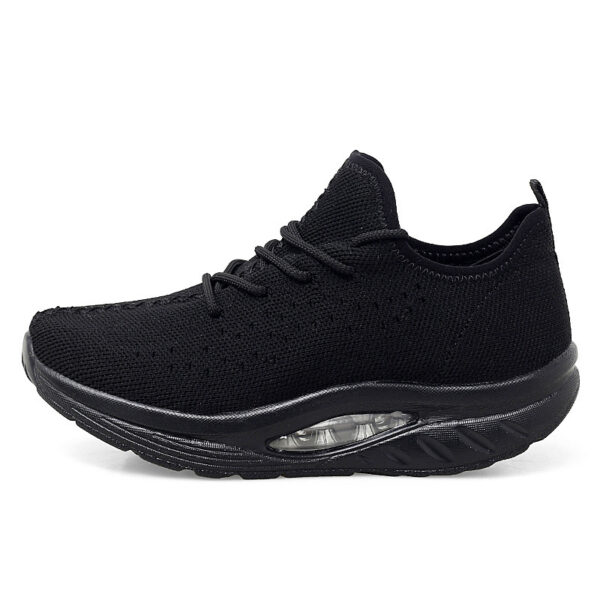 Flying Woven Air Cushion Sneakers Fitness Mom Shoes Mesh Breathable Women's Shoes - Image 3