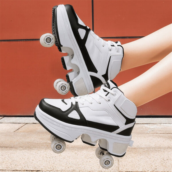 Boys And Girls Double Wheel Row Sneakers Can Be Put Away - Image 4