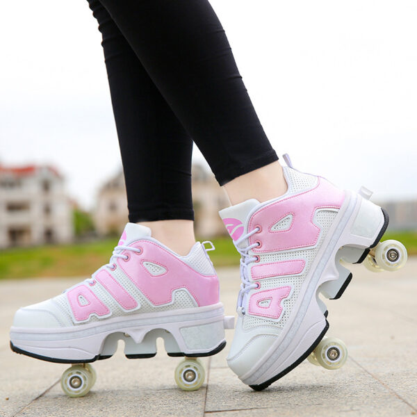 Boys And Girls Double Wheel Row Sneakers Can Be Put Away - Image 5